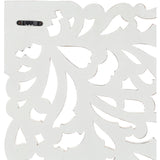 Norma Floral Hand Carved White Wooden 48x28-inch 3-Panel Wall Art