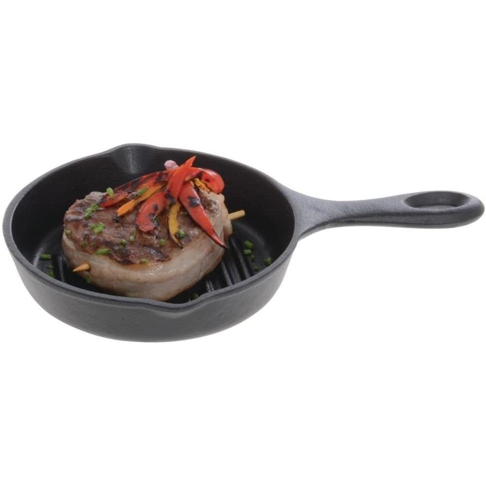Norpro Pre Seasoned Cast Iron Mini Grill Pan Black - 6.75 Inch