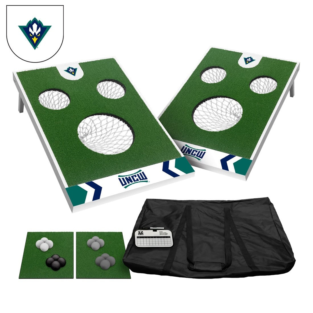 North Carolina Wilmington Seahawks Chip Shot Golf Cornhole Set