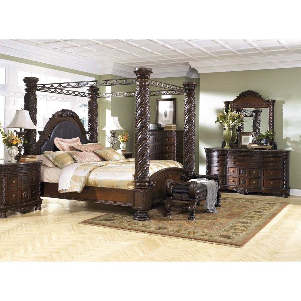 North Shore Dark Brown King Poster Canopy Bed