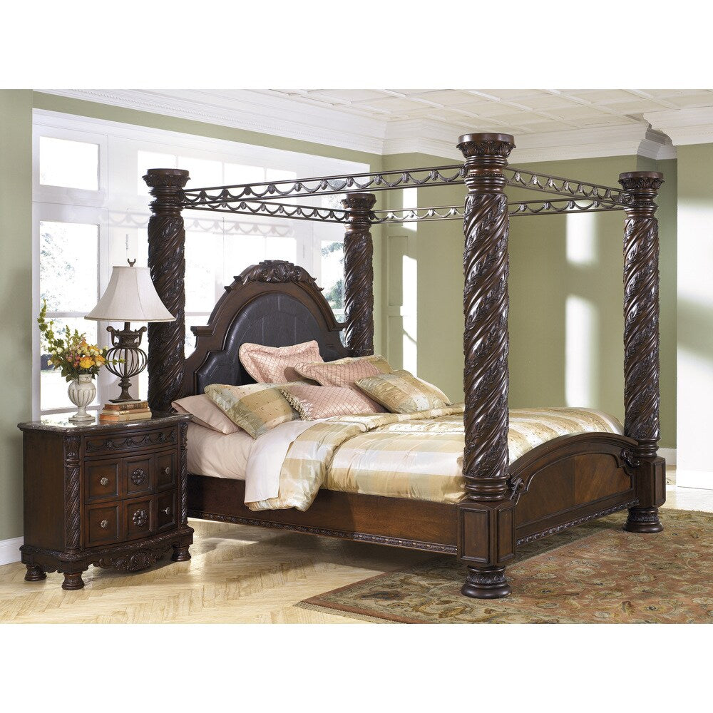North Shore Dark Brown King Poster Canopy Bed