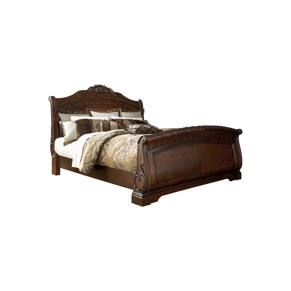 North Shore King/California King Sleigh Footboard - Dark Brown
