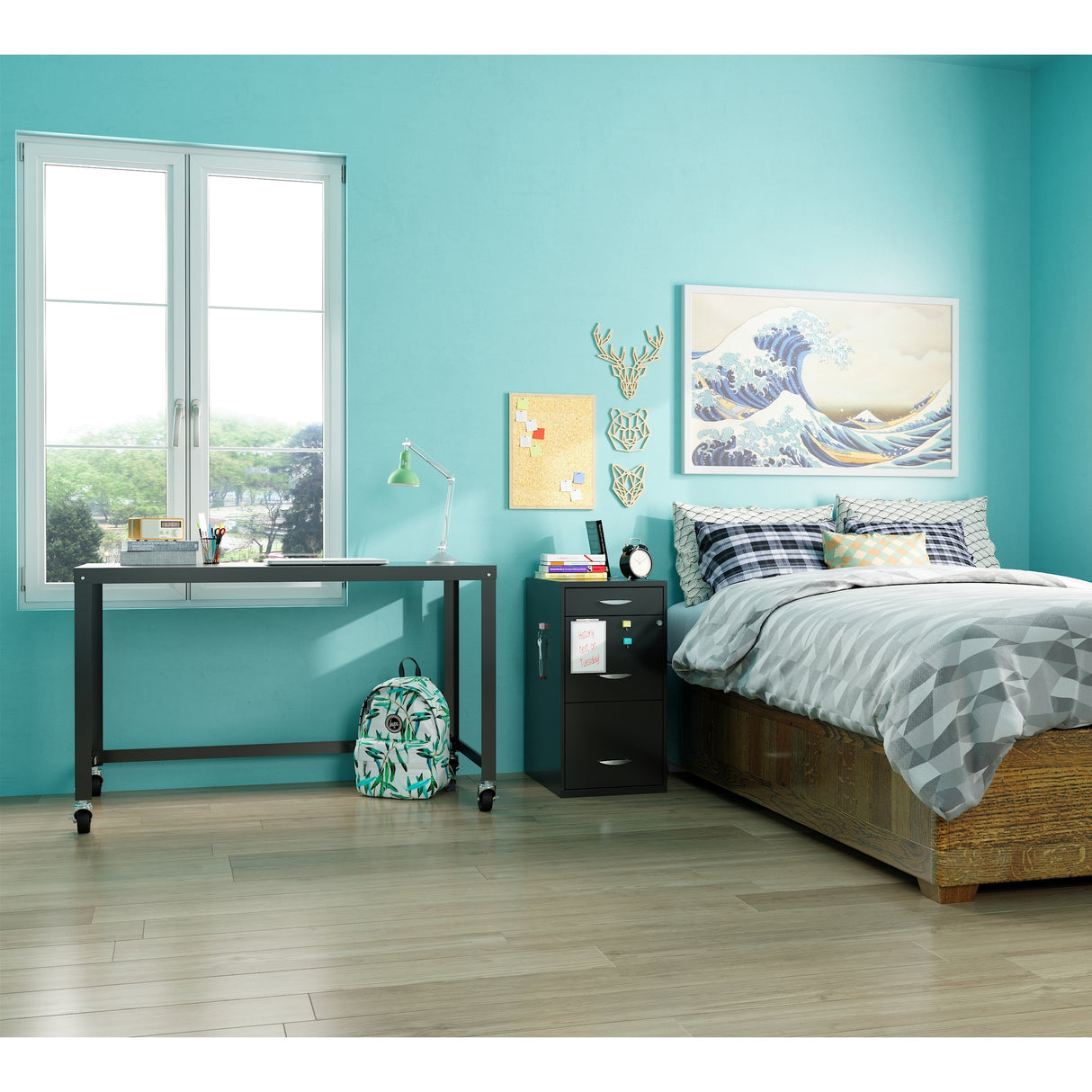 North Star 48"W Mobile Metal Desk for Home Office
