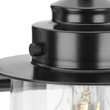 Northlake Collection Two-Light Matte Black Clear Glass Transitional Bath Light - 15.5 in x 7.5 in x 8 in