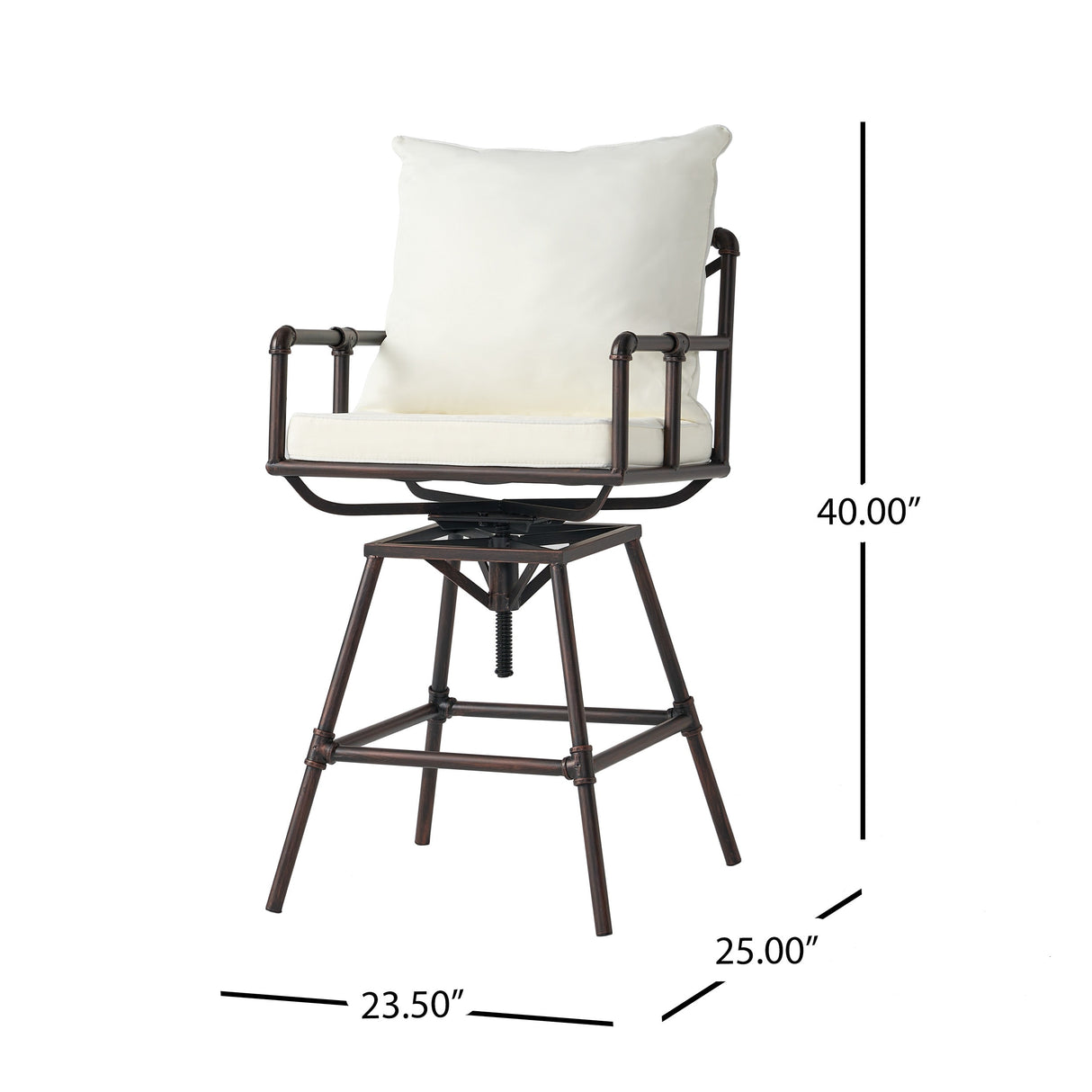 Northrup Adjustable Barstools (Set of 2) by Christopher Knight Home - 25.00" D x 24.00" W x 47.00-51.50" H