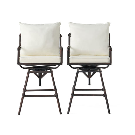 Northrup Adjustable Barstools (Set of 2) by Christopher Knight Home - 25.00" D x 24.00" W x 47.00-51.50" H