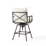 Northrup Pipe Outdoor Adjustable Barstool with Cushions by Christopher Knight Home