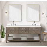 Norwalk 60 in W x 22 in D Black Oak Double Bath Vanity, White Quartz Top, and 28 in Mirrors