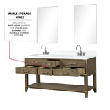 Norwalk 60 in W x 22 in D Black Oak Double Bath Vanity, White Quartz Top, and 28 in Mirrors