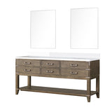 Norwalk 60 in W x 22 in D Black Oak Double Bath Vanity, White Quartz Top, and 28 in Mirrors