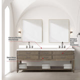 Norwalk 60 in W x 22 in D Black Oak Double Bath Vanity, White Quartz Top, and 28 in Mirrors