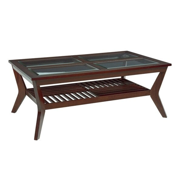 Norway Occasional Brown Wood and Glass End Tables (Set of 3)