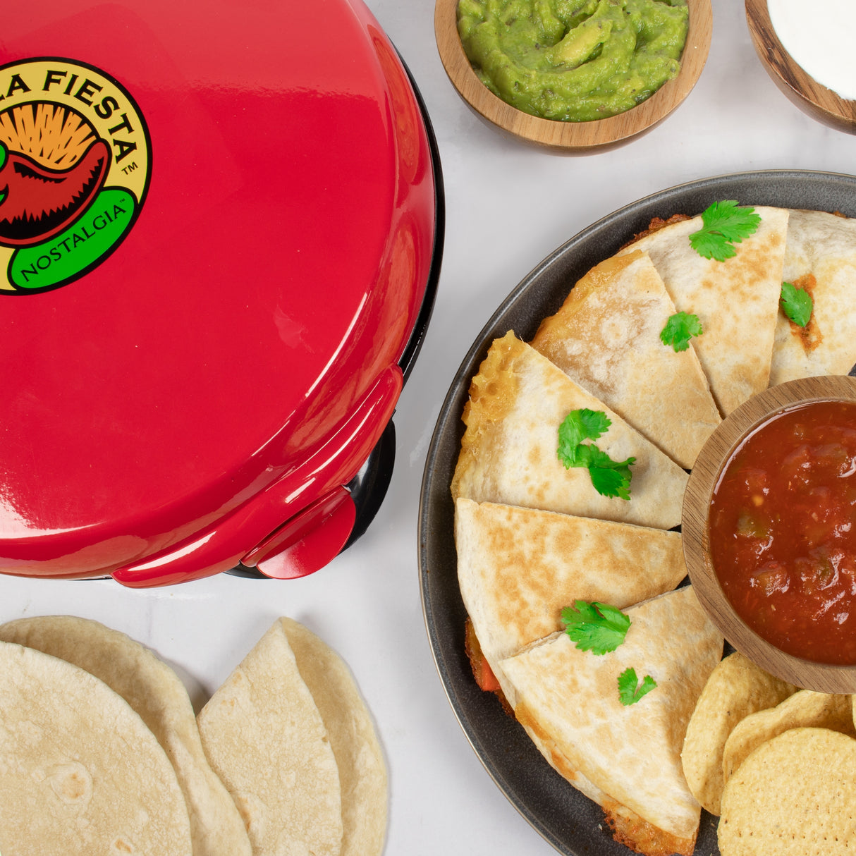 Nostalgia EQM200 6-wedge Electric Quesadilla Maker w/ Extra Stuffing Latch - 7'10" x 10'3"