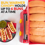 Nostalgia Hot Dog Roller and Bun Warmer, 8 Hot Dog and 6 Bun Capacity