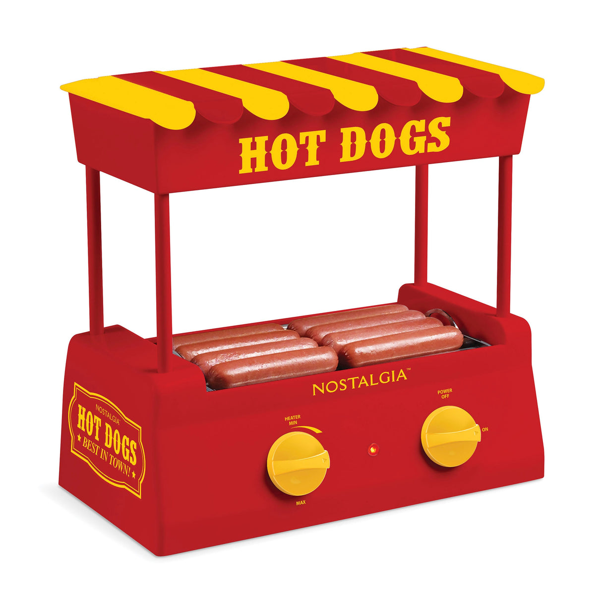 Nostalgia Hot Dog Roller and Bun Warmer, 8 Hot Dog and 6 Bun Capacity