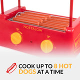 Nostalgia Hot Dog Roller and Bun Warmer, 8 Hot Dog and 6 Bun Capacity