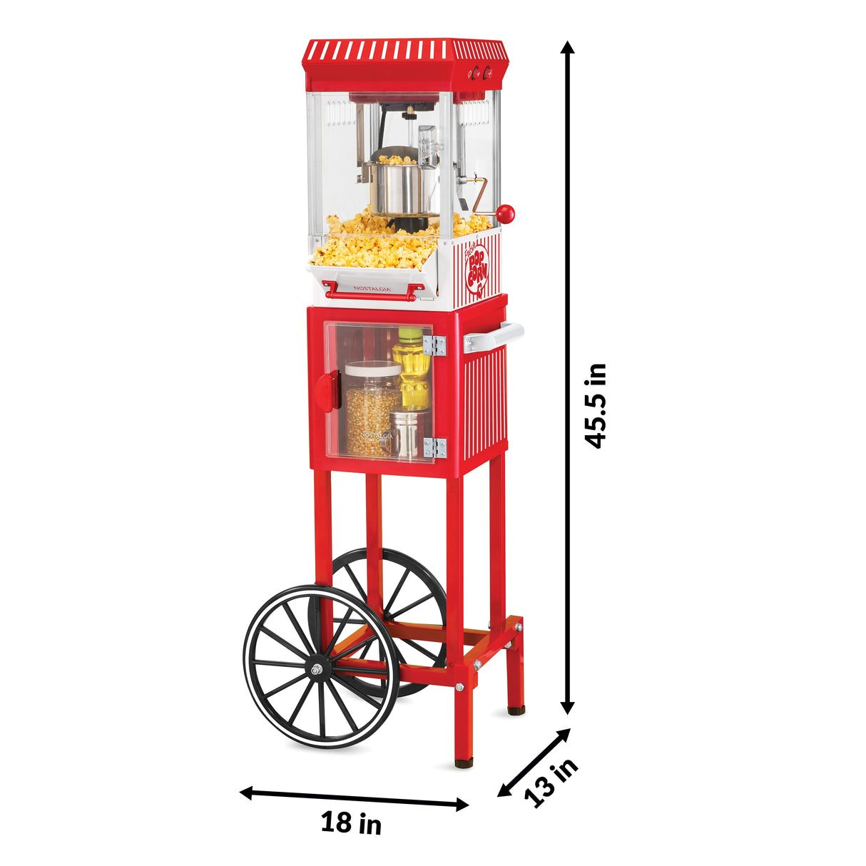 Nostalgia Vintage 2.5-Ounce Popcorn Cart - 45-Inches Tall