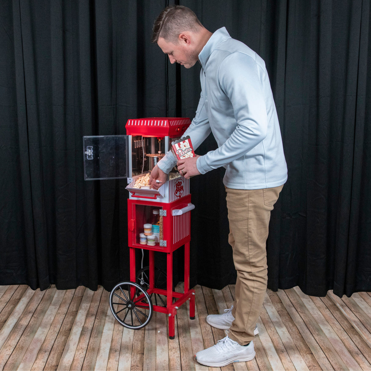 Nostalgia Vintage 2.5-Ounce Popcorn Cart - 45-Inches Tall