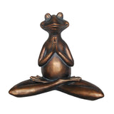 Notably Amusing Decorative Resin Yoga Frog, Copper