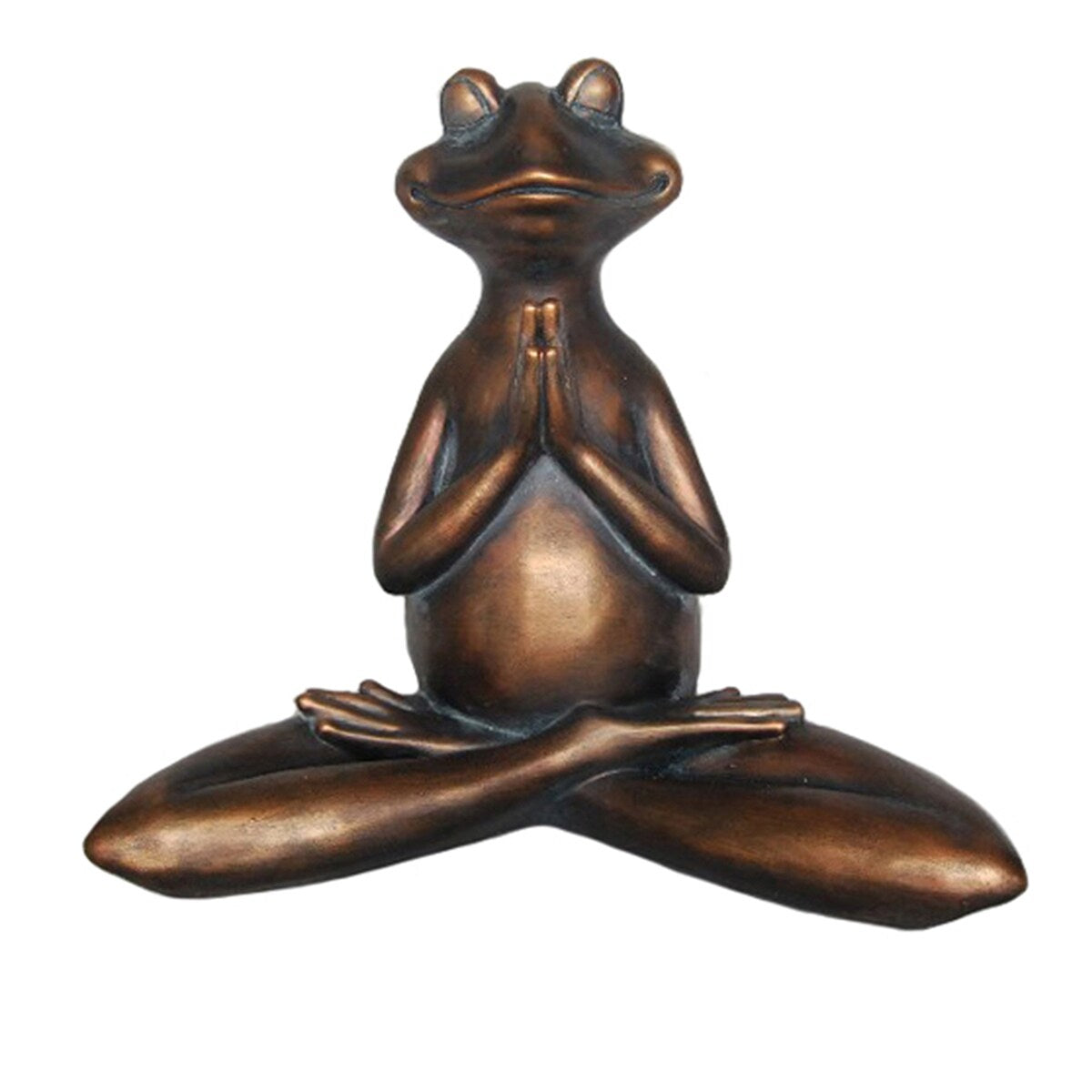 Notably Amusing Decorative Resin Yoga Frog, Copper