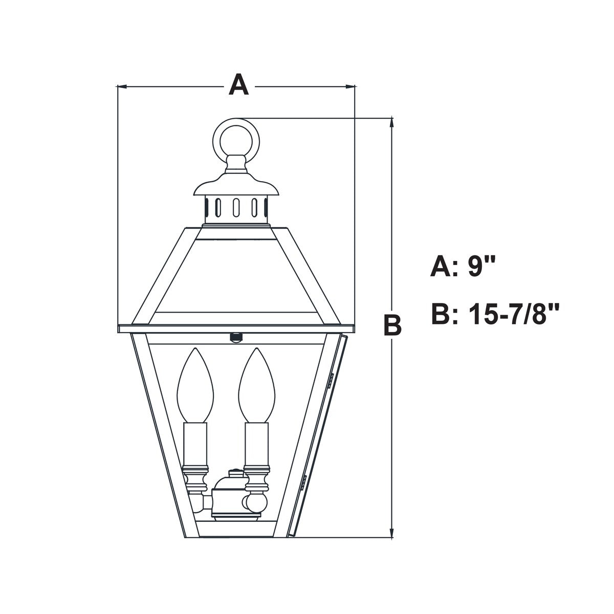 Nottingham 3 Light Black Outdoor Lantern Pendant Clear Glass - 9-in W x 16-in H x 9-in D