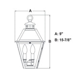 Nottingham 3 Light Black Outdoor Lantern Pendant Clear Glass - 9-in W x 16-in H x 9-in D