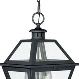 Nottingham 3 Light Black Outdoor Lantern Pendant Clear Glass - 9-in W x 16-in H x 9-in D