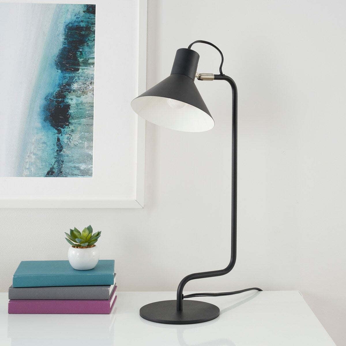 Nourison 20" Modern Adjustable Task Desk Lamp For Dorm Room, Home Office