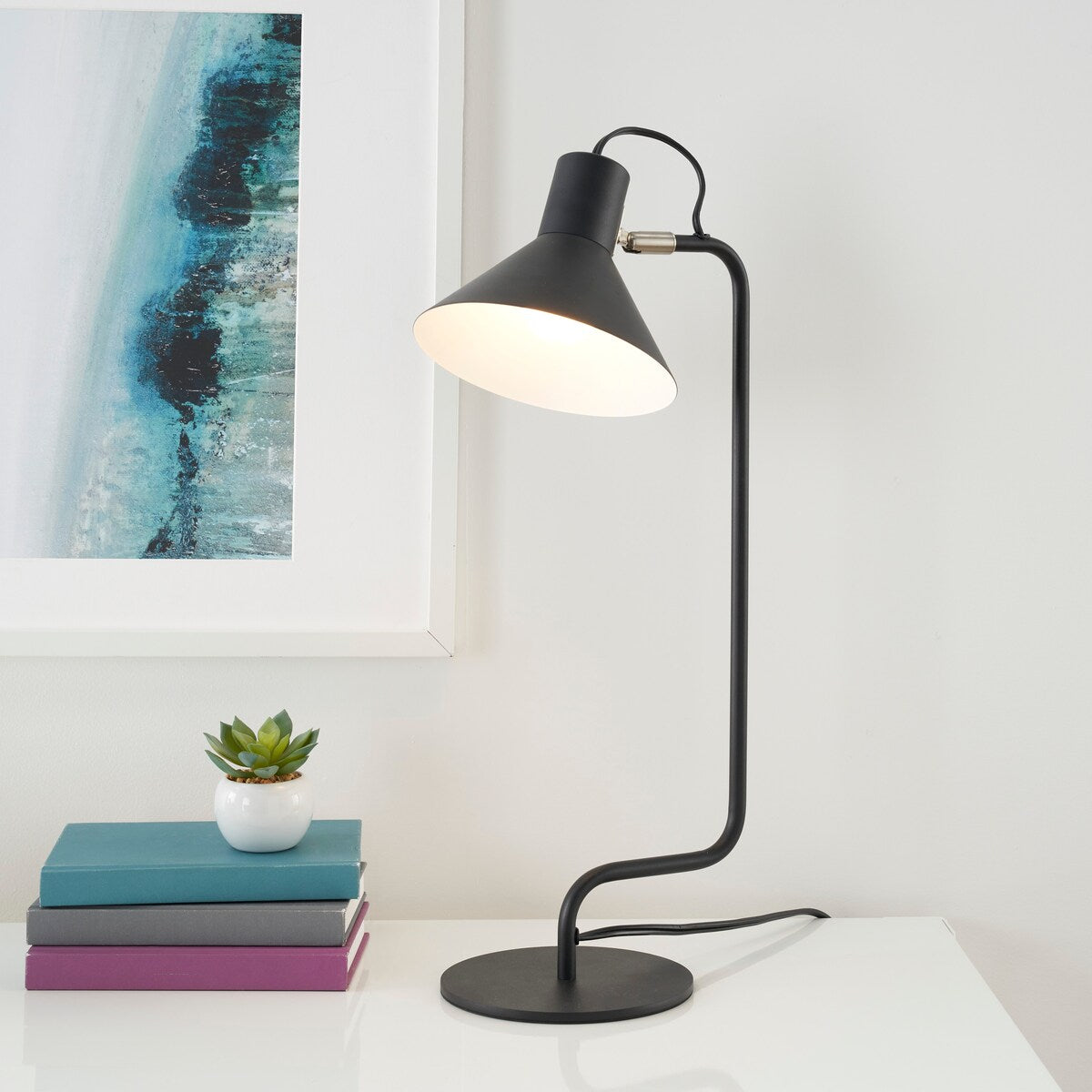 Nourison 20" Modern Adjustable Task Desk Lamp For Dorm Room, Home Office