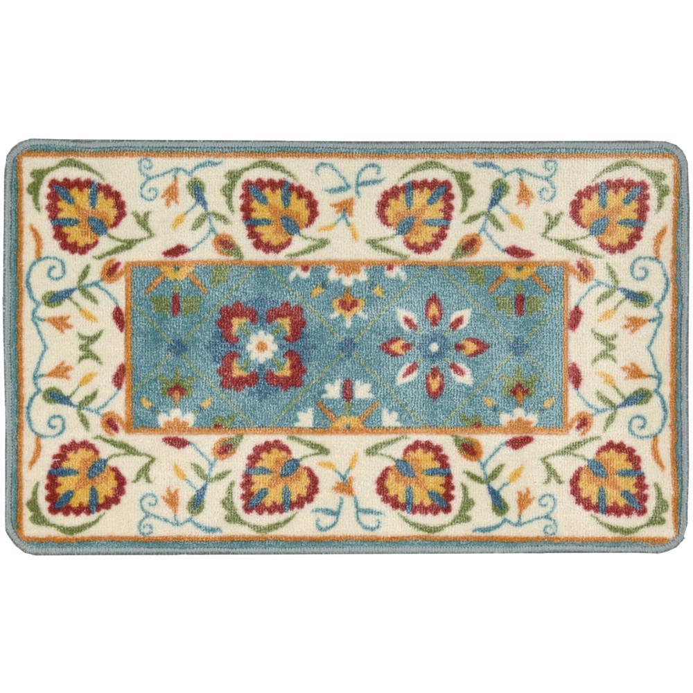 Nourison Lattice Victorian Shabby Chic Floral Area Rug