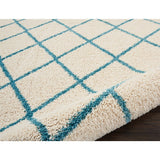 Nourison Brisbane Shag Ivory Aqua Rug - 8'2" x 10'