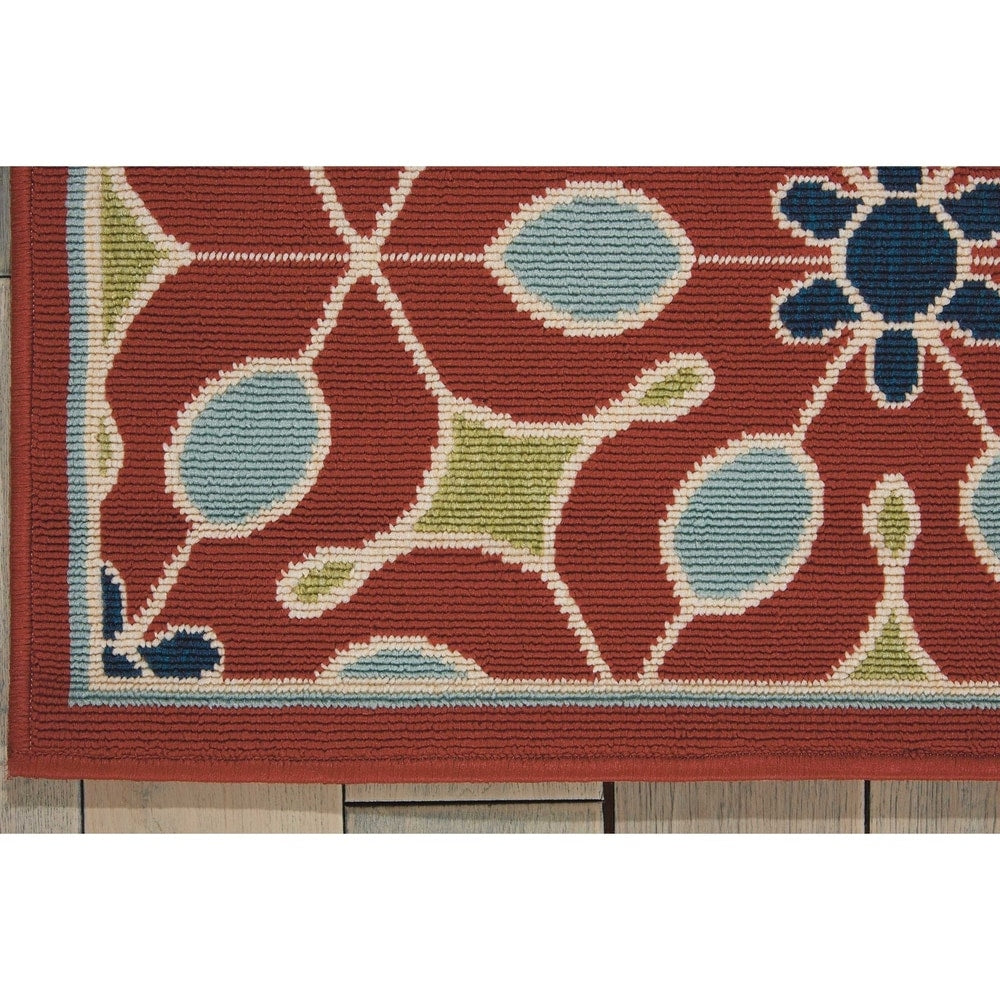 Nourison Caribbean Contemporary Floral Indoor/ Outdoor Area Rug