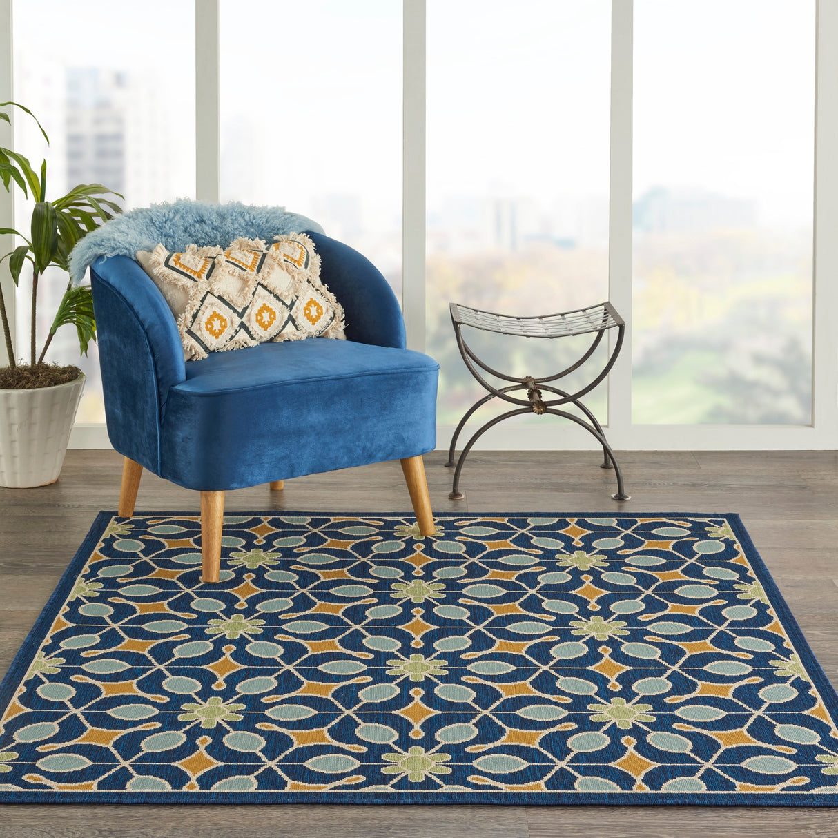 Nourison Caribbean Contemporary Floral Indoor/ Outdoor Area Rug