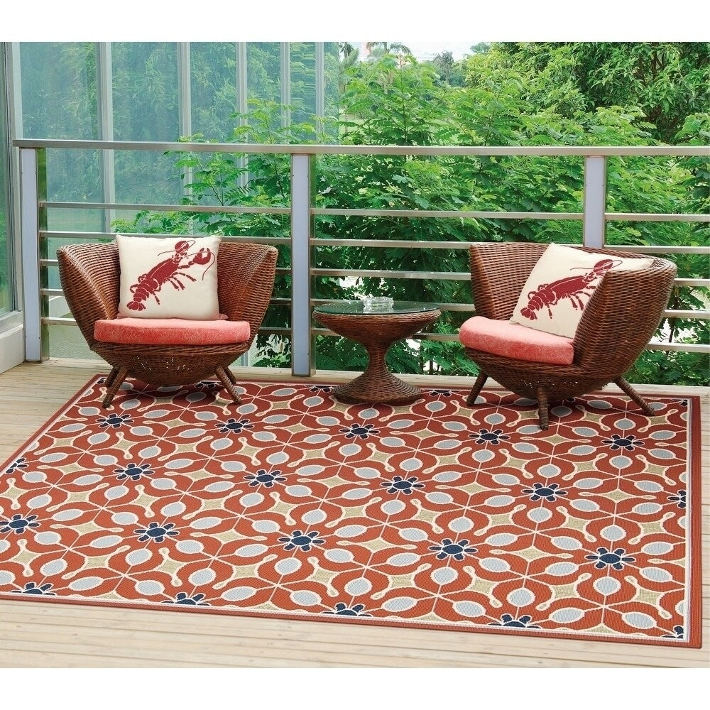 Nourison Caribbean Contemporary Floral Indoor/ Outdoor Area Rug