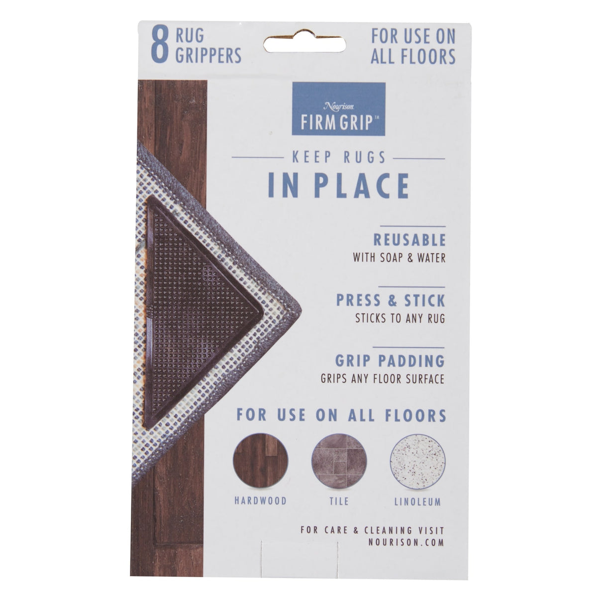 Nourison Firm Grip Anti Slip Rug Gripper - Black - 6" x 3"