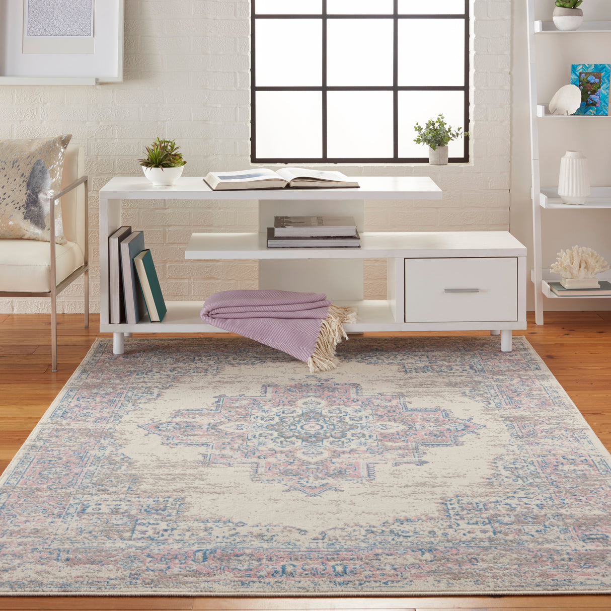 Nourison Grafix Distressed Vintage Medallion Area Rug