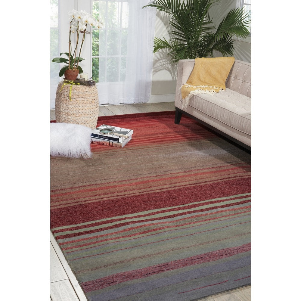 Nourison Contour Transitional Impressionist Horizontal Stripe Hand-tufted Area Rug
