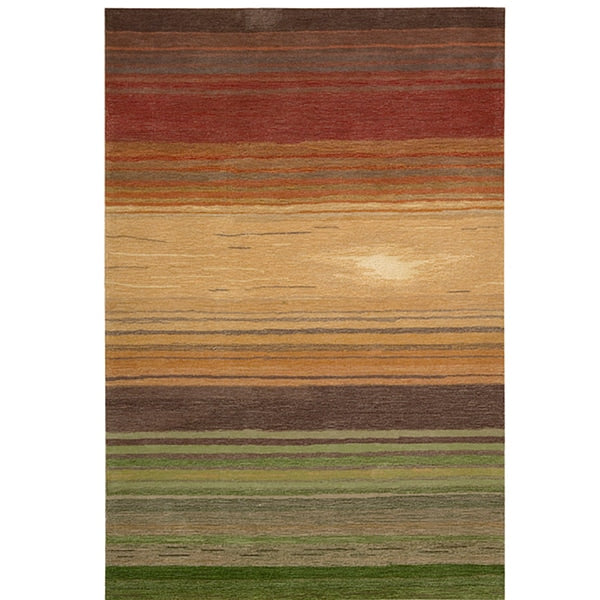 Nourison Contour Transitional Impressionist Horizontal Stripe Hand-tufted Area Rug