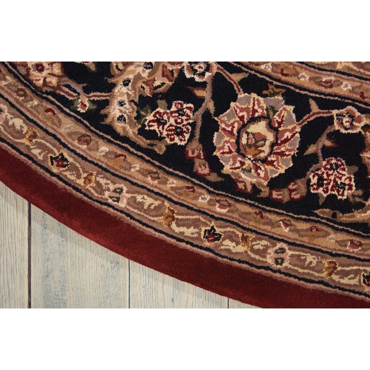 Nourison Hand-tufted Persian Floral Wool and Silk Burgundy Area Rug
