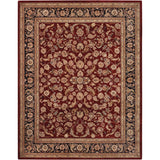 Nourison Hand-tufted Persian Floral Wool and Silk Burgundy Area Rug