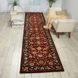 Nourison Hand-tufted Persian Floral Wool and Silk Burgundy Area Rug