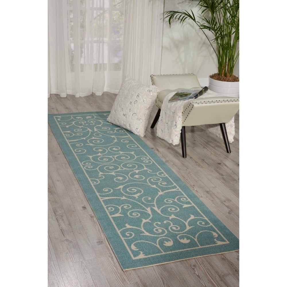 Nourison Scrolling Ivory Vines Indoor/ Outdoor Area Rug