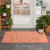 Nourison Scrolling Ivory Vines Indoor/ Outdoor Area Rug