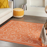 Nourison Scrolling Ivory Vines Indoor/ Outdoor Area Rug