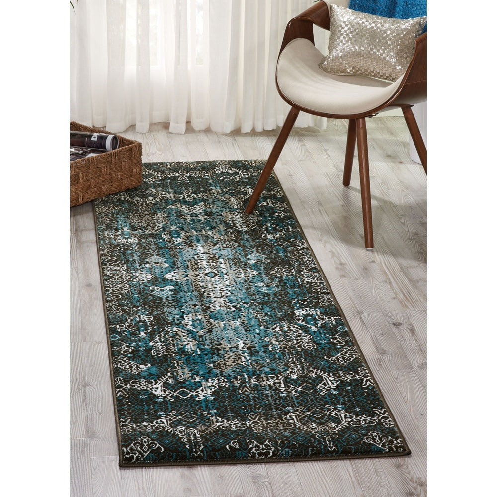 Nourison Karma Vintage Over-Dyed Medallion Area Rug