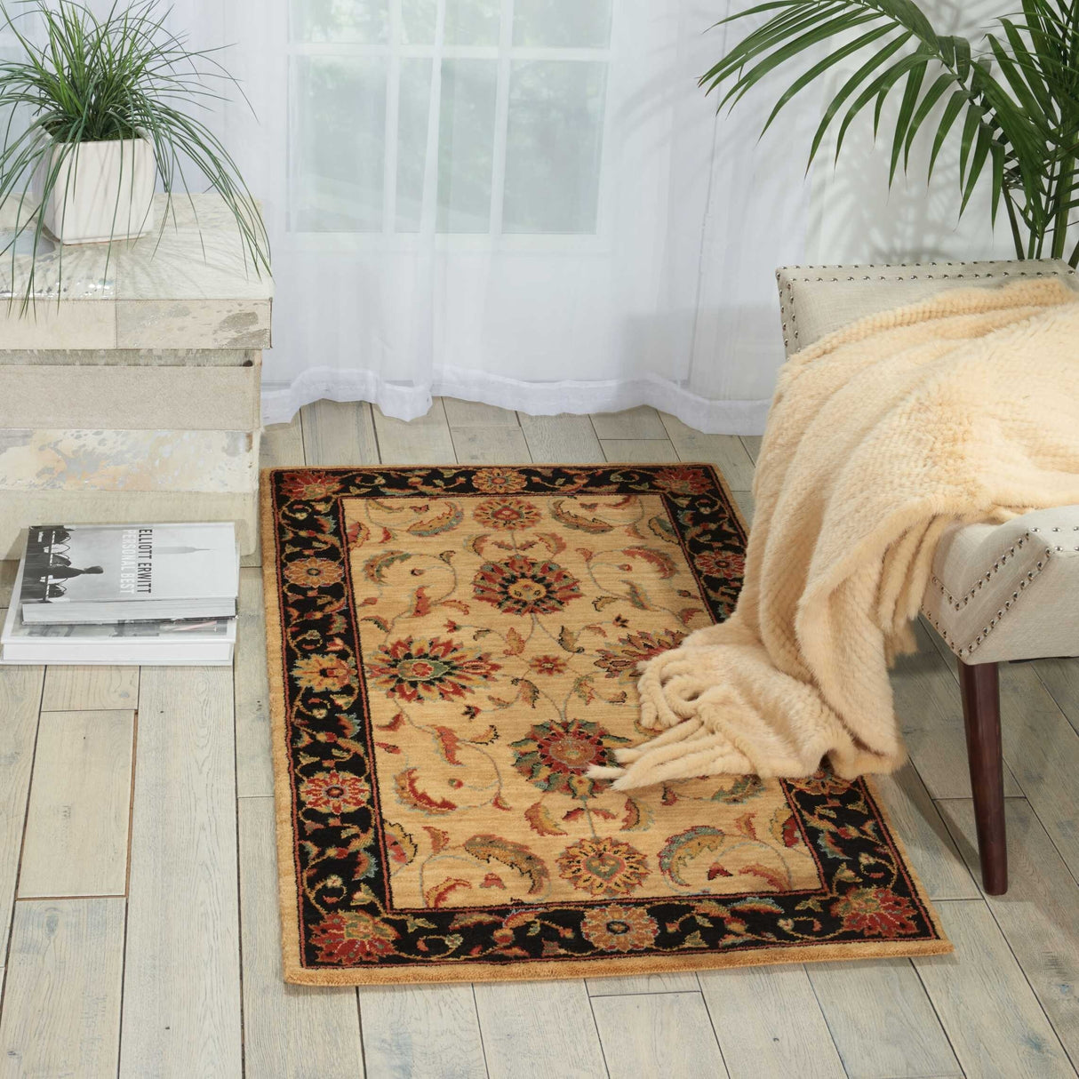 Nourison Living Treasures Persian Border Floral Area Rug