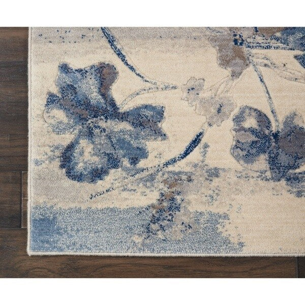 Nourison Somerset Vintage Watercolor Floral Pattern Area Rug