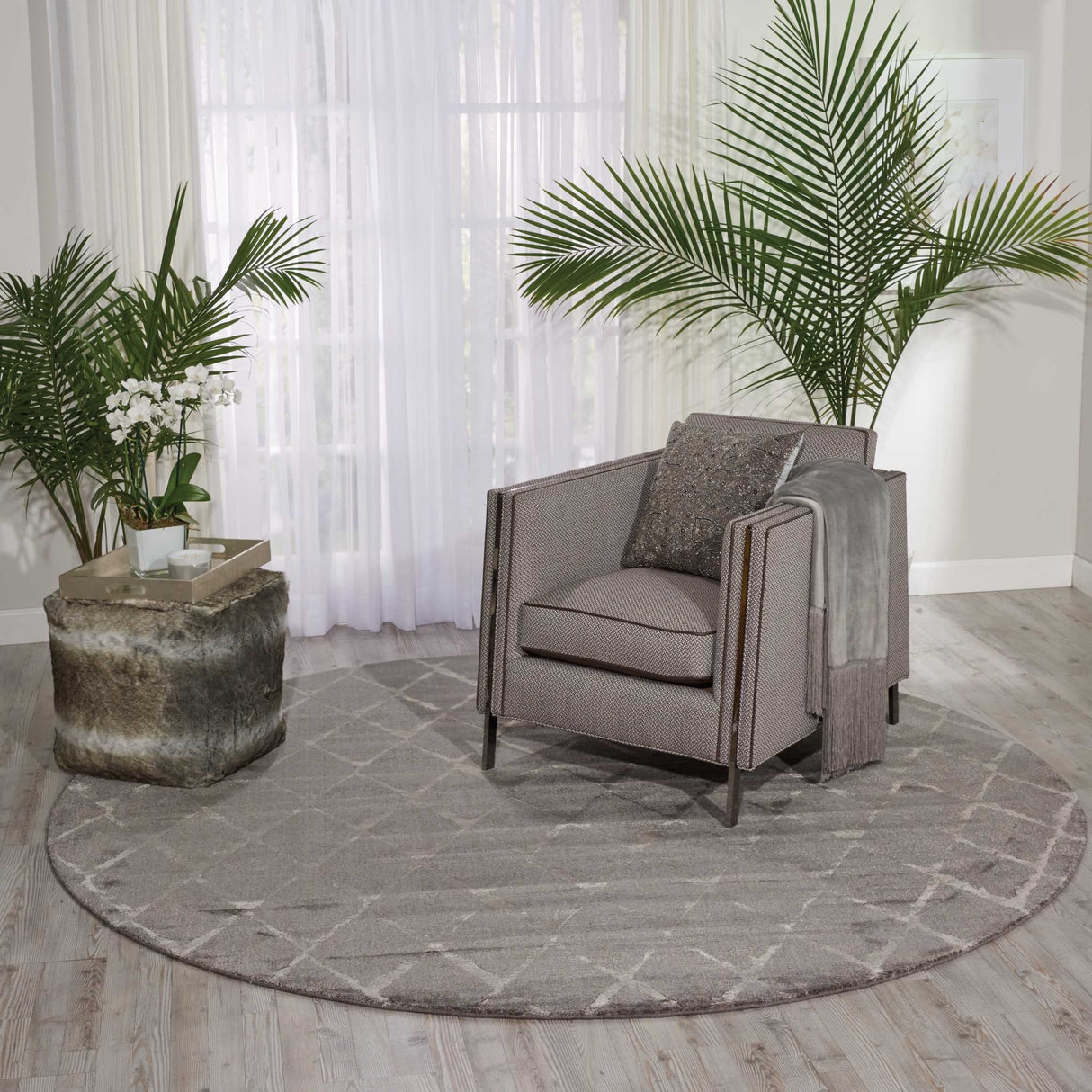 Nourison Twilight Contemporary Geometric Trellis Area Rug