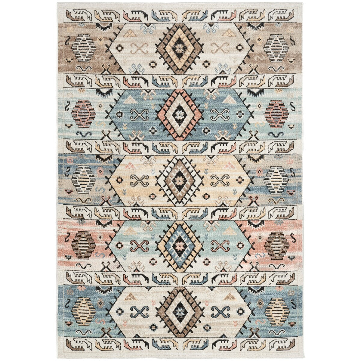 Nourison Washable Beauty Machine Washable Indoor only Multicolored Geometric Area Rug