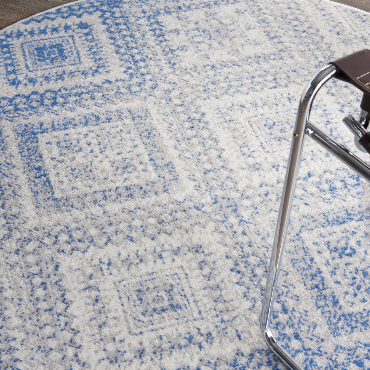 Nourison Whimsicle Boho Distressed Tribal Ivory Blue Area Rug
